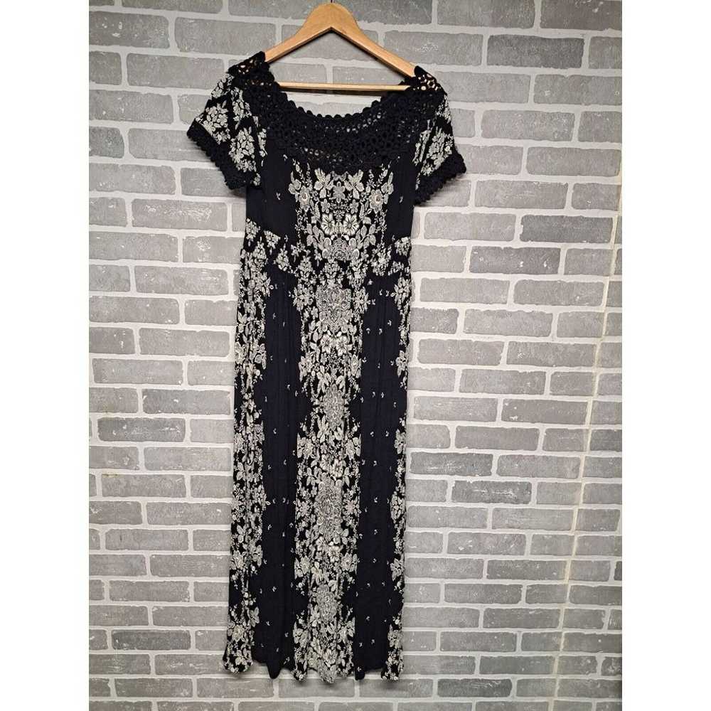 Soft Surroundings Dress Women Black White Paisley… - image 2