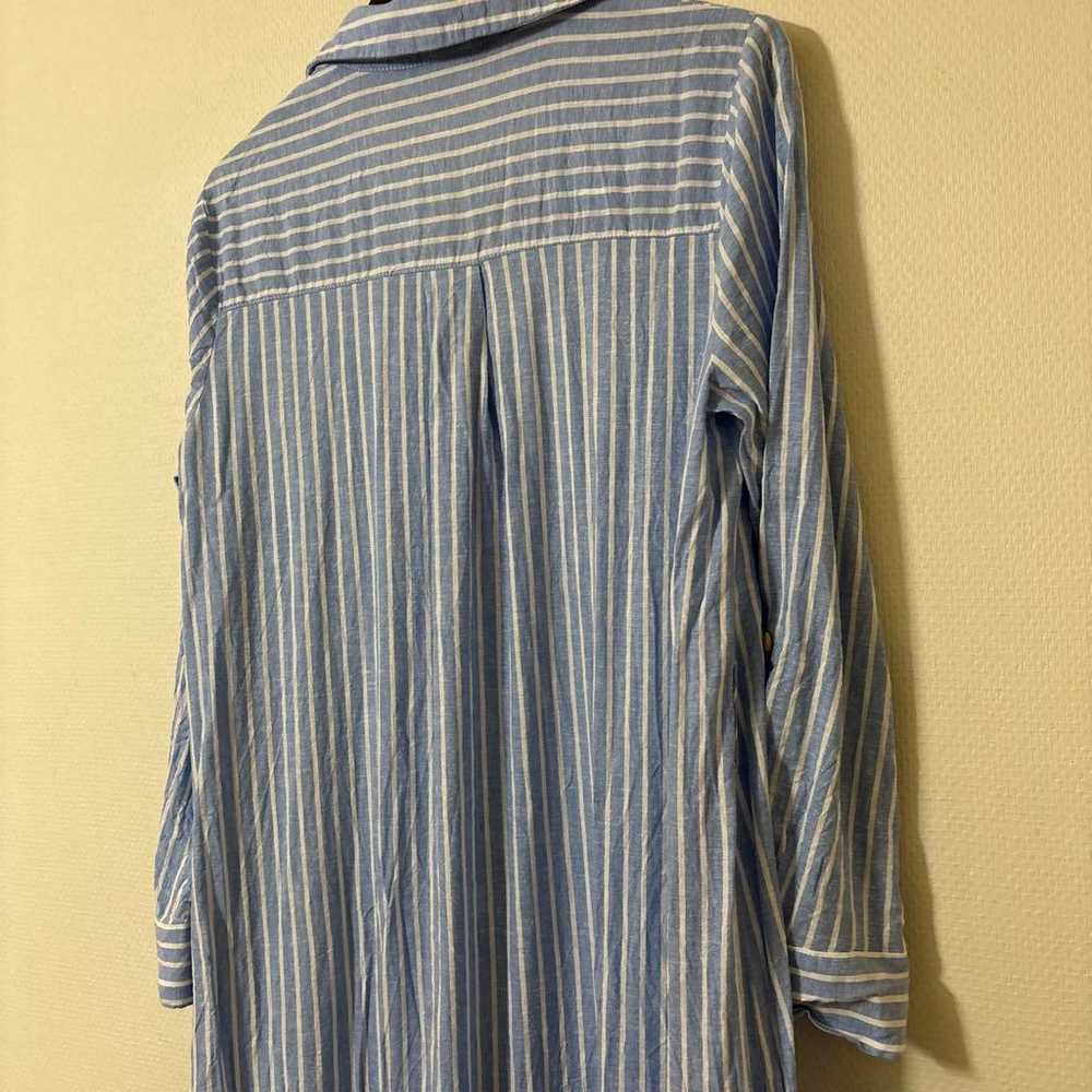 ZARA Linen Blend Midi Shirt Dress Size M with Vest - image 9