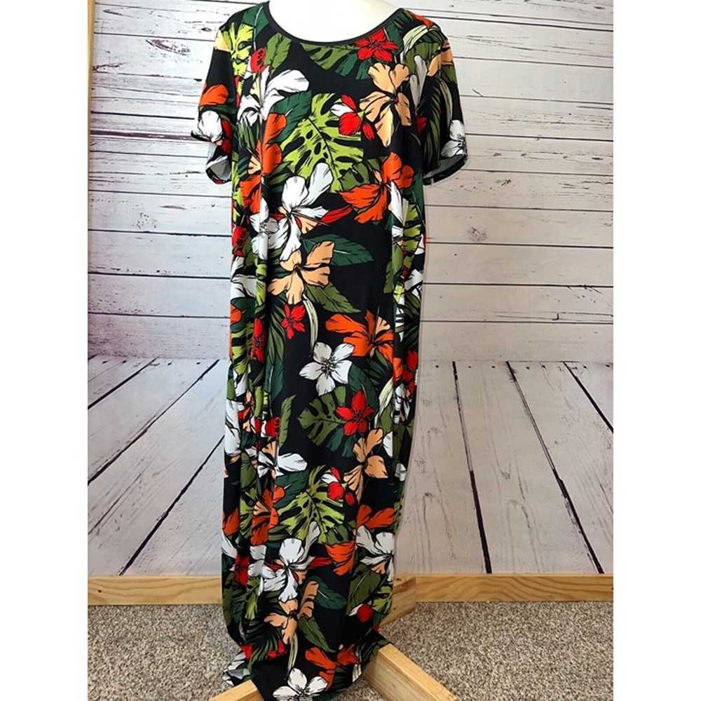 Cuddl Duds Maxi Dress XL Extra Large Floral Hawai… - image 1