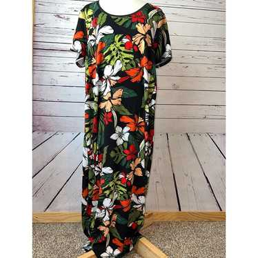 Cuddl Duds Maxi Dress XL Extra Large Floral Hawai… - image 1