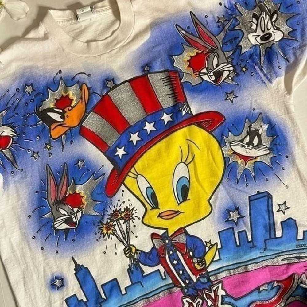 Vintage Looney Tunes Tweety Bird 90s Oversized Gr… - image 5