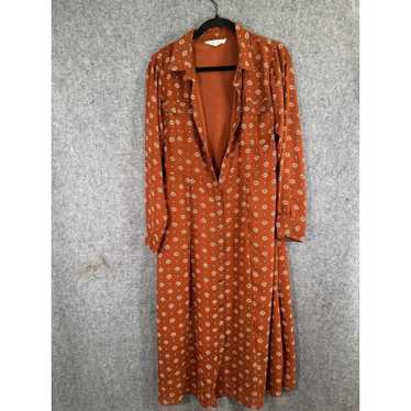 Lucky Brand Dress Women Small Orange Shirt Dress … - image 1