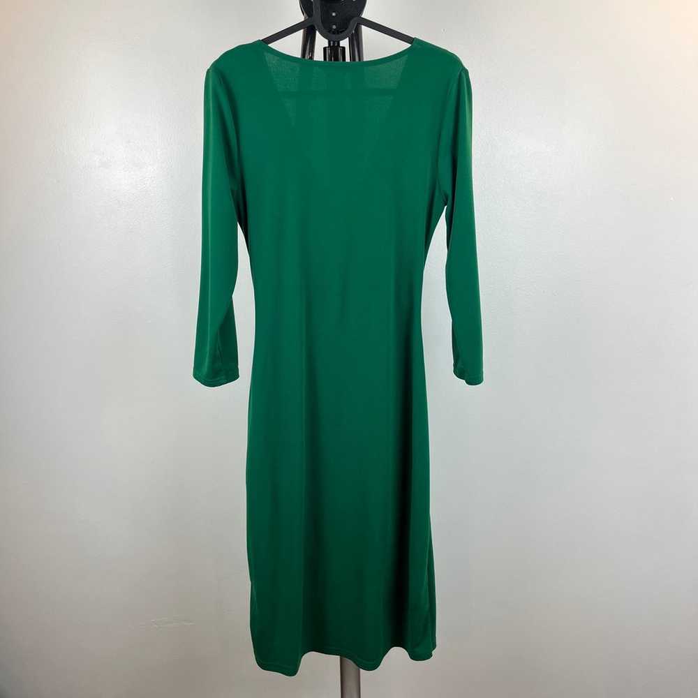 Banana Republic Faux Wrap Long Sleeve Green Dress… - image 10