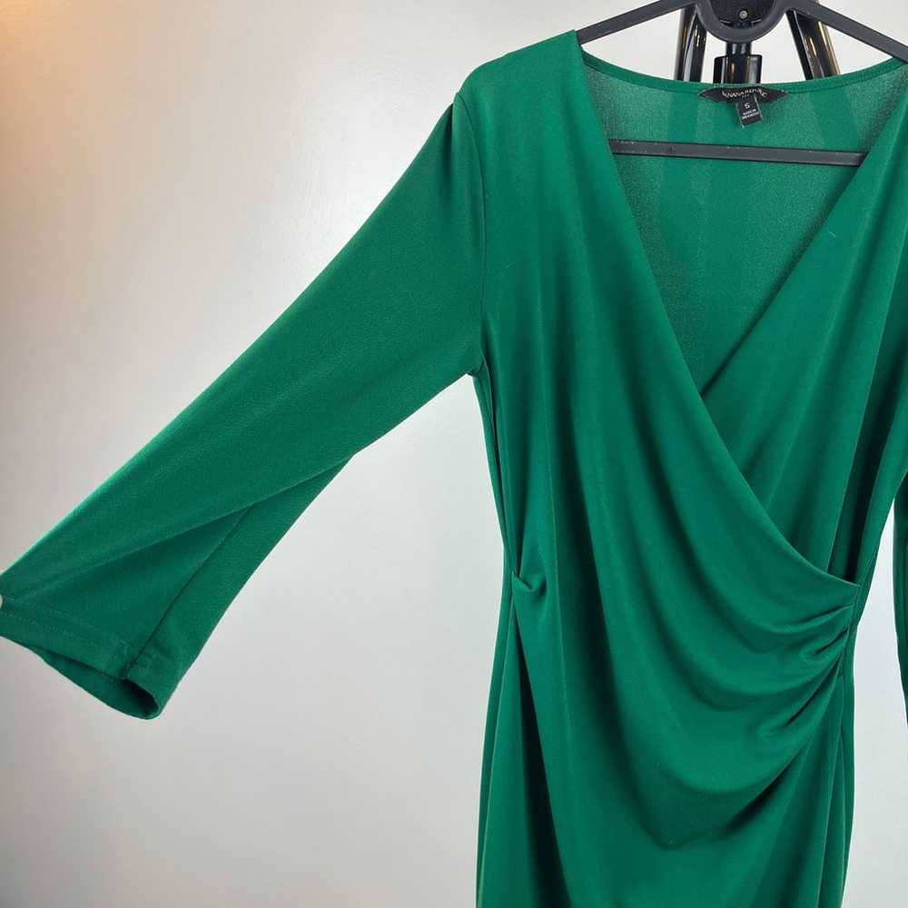 Banana Republic Faux Wrap Long Sleeve Green Dress… - image 7