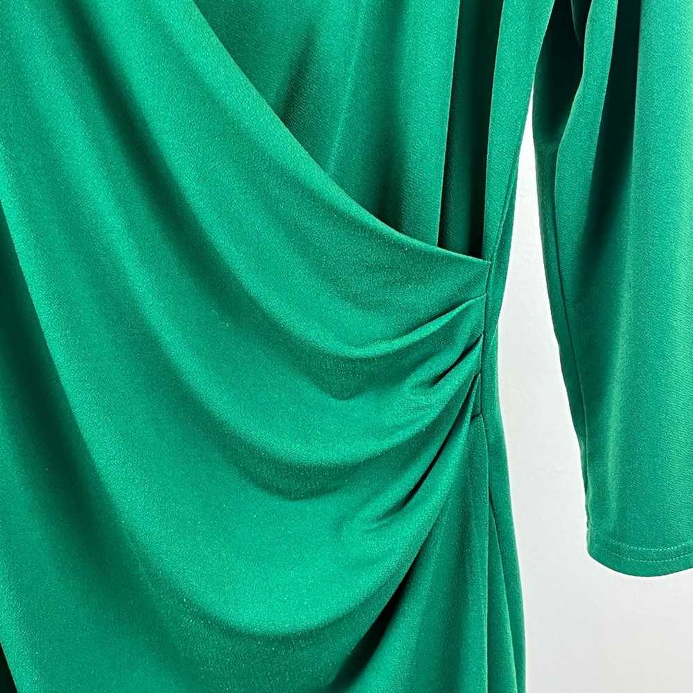 Banana Republic Faux Wrap Long Sleeve Green Dress… - image 8