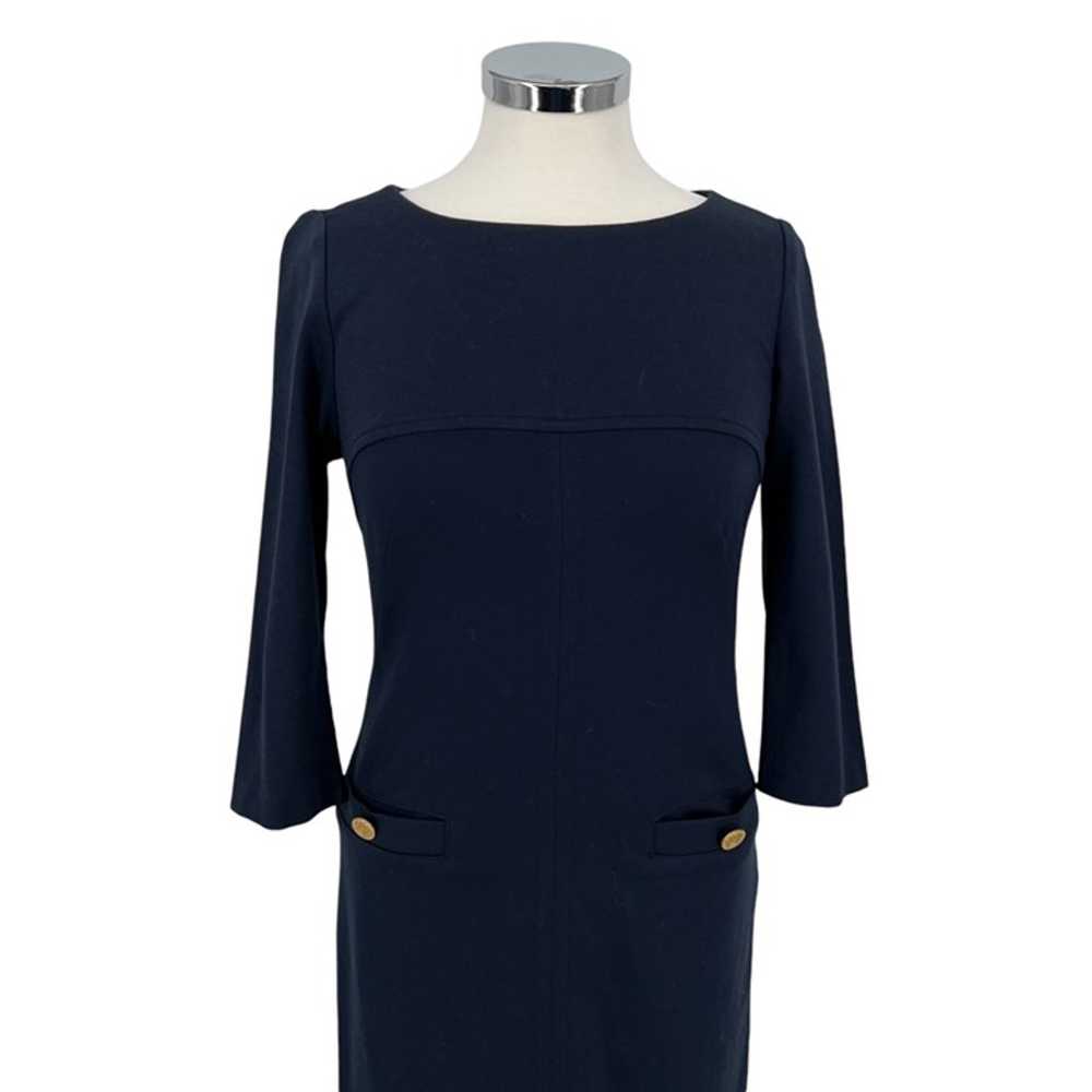 Vince Camuto Classic Sheath Dress 3/4 Sleeve Navy… - image 2