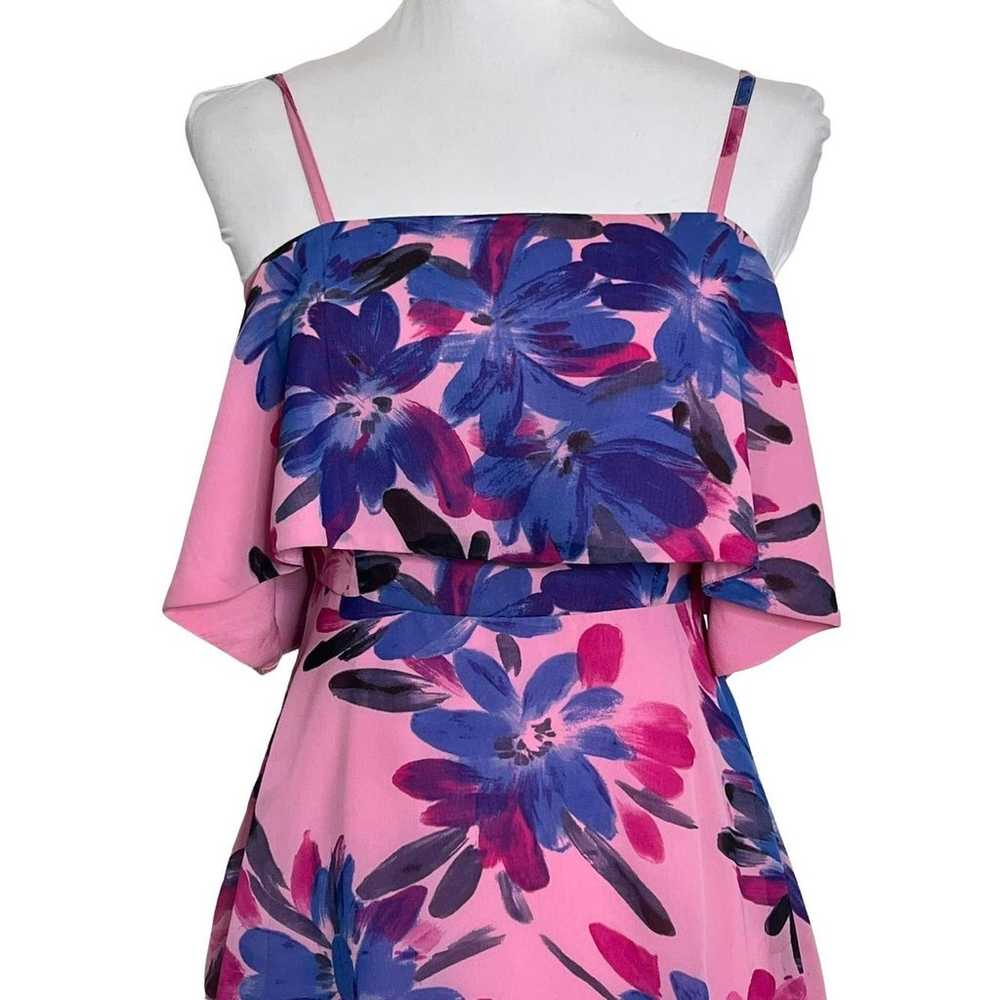 ASOS Mini Dress Floral Pink Blue Size 4 - image 5