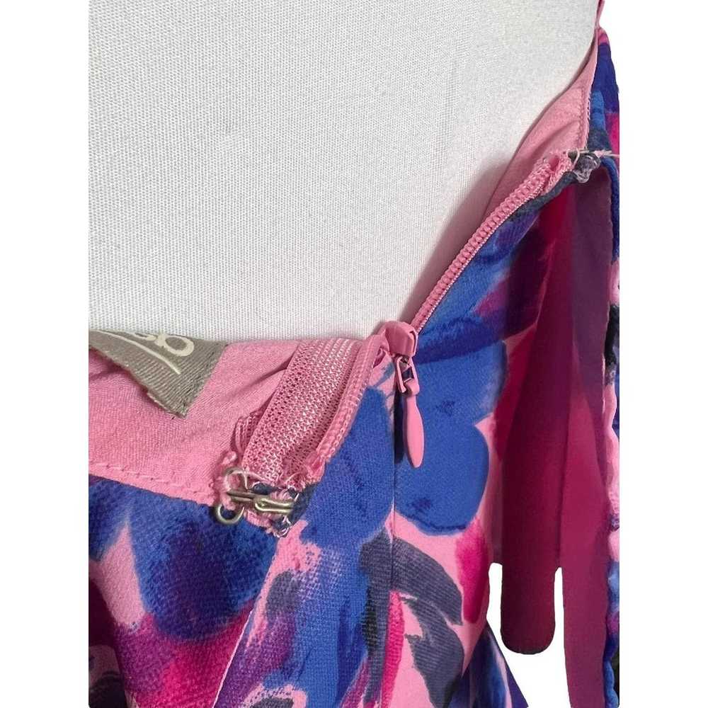 ASOS Mini Dress Floral Pink Blue Size 4 - image 7