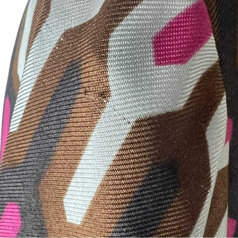 Milly Silk Dress Geometric Print Mod V-Neck sz 6 - image 10