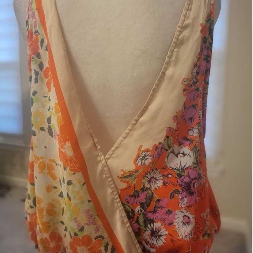 Free People Tied To You Orange Sleeveless Floral … - image 2