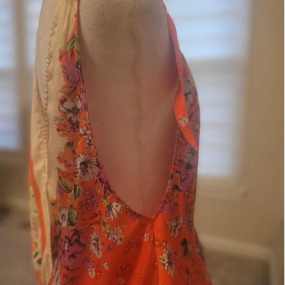 Free People Tied To You Orange Sleeveless Floral … - image 3