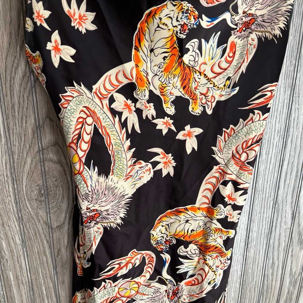 Urban Outfitters Black Orange Red Tiger Dragon Pr… - image 2