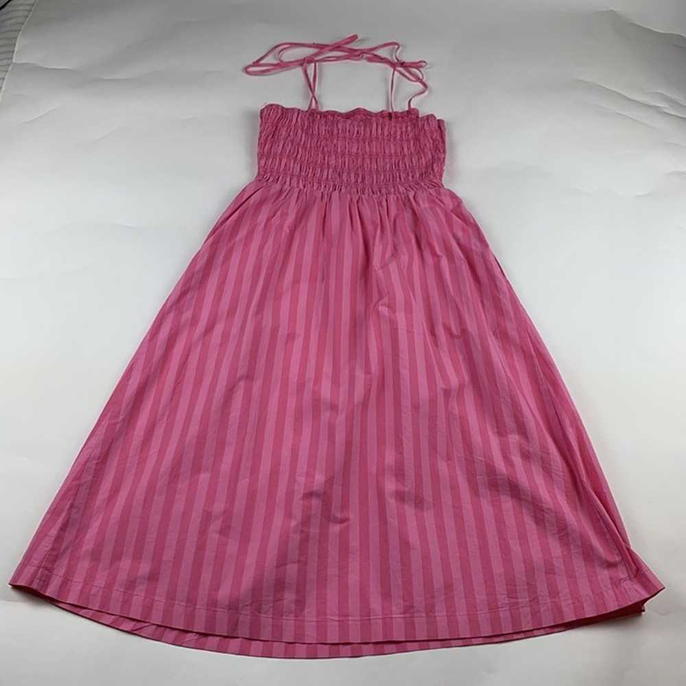 A New Day Candy Pink Striped Smocked Midi Dress M - image 6