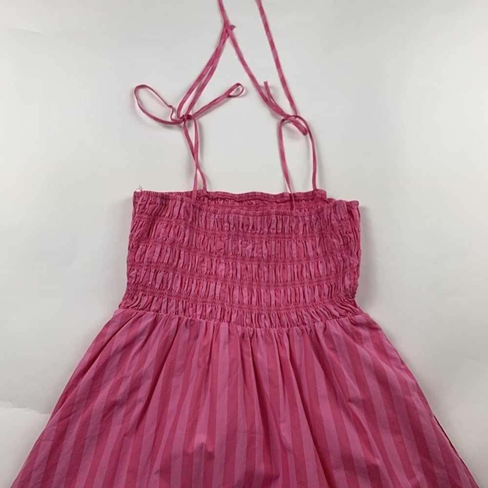 A New Day Candy Pink Striped Smocked Midi Dress M - image 7