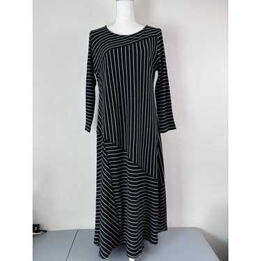 Soft Surroundings women's medium black striped ri… - image 1