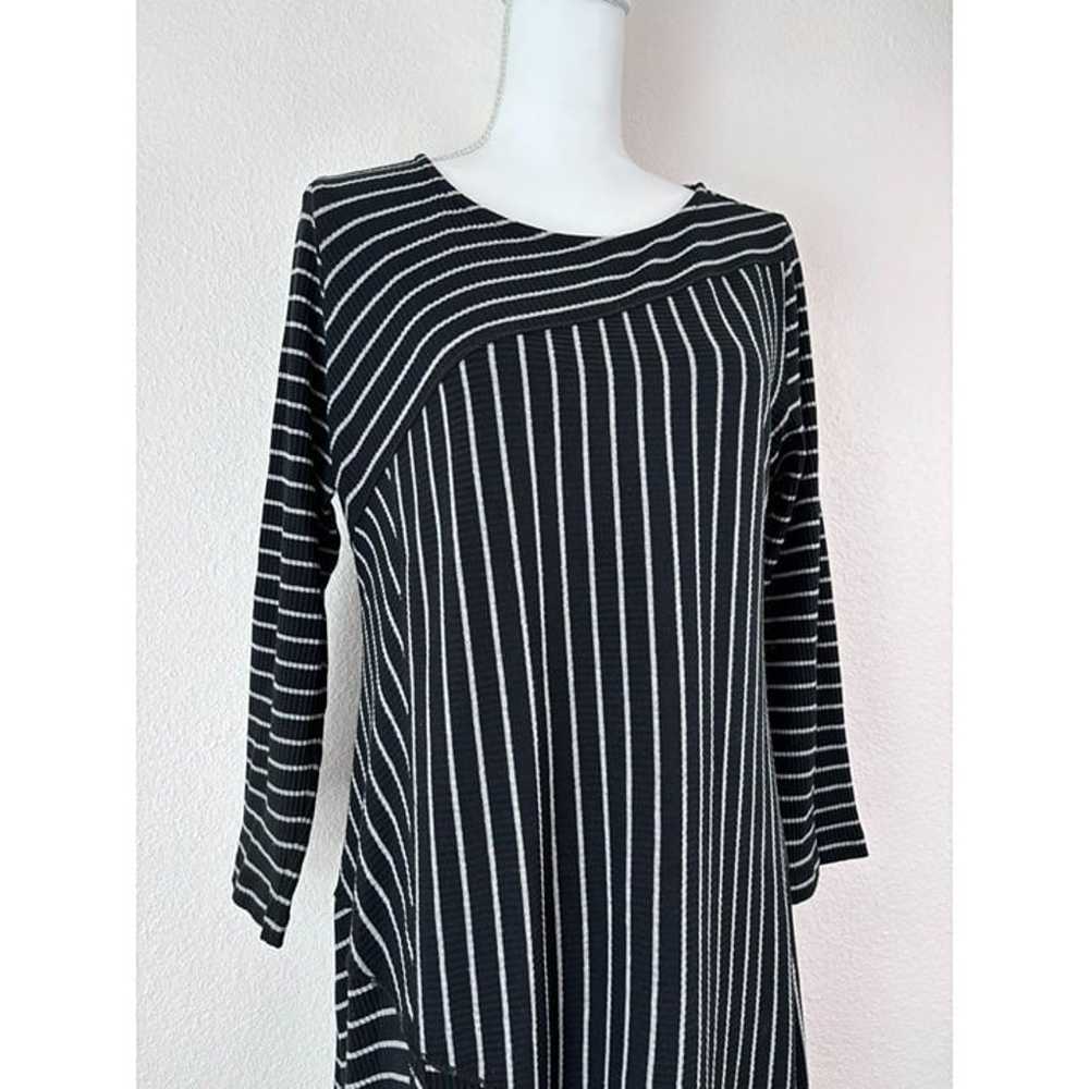 Soft Surroundings women's medium black striped ri… - image 2