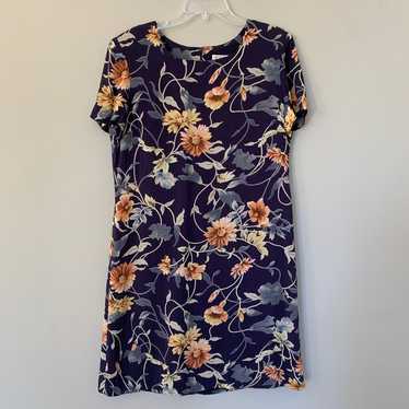 Talbots vintage blue floral short sleeve midi dre… - image 1