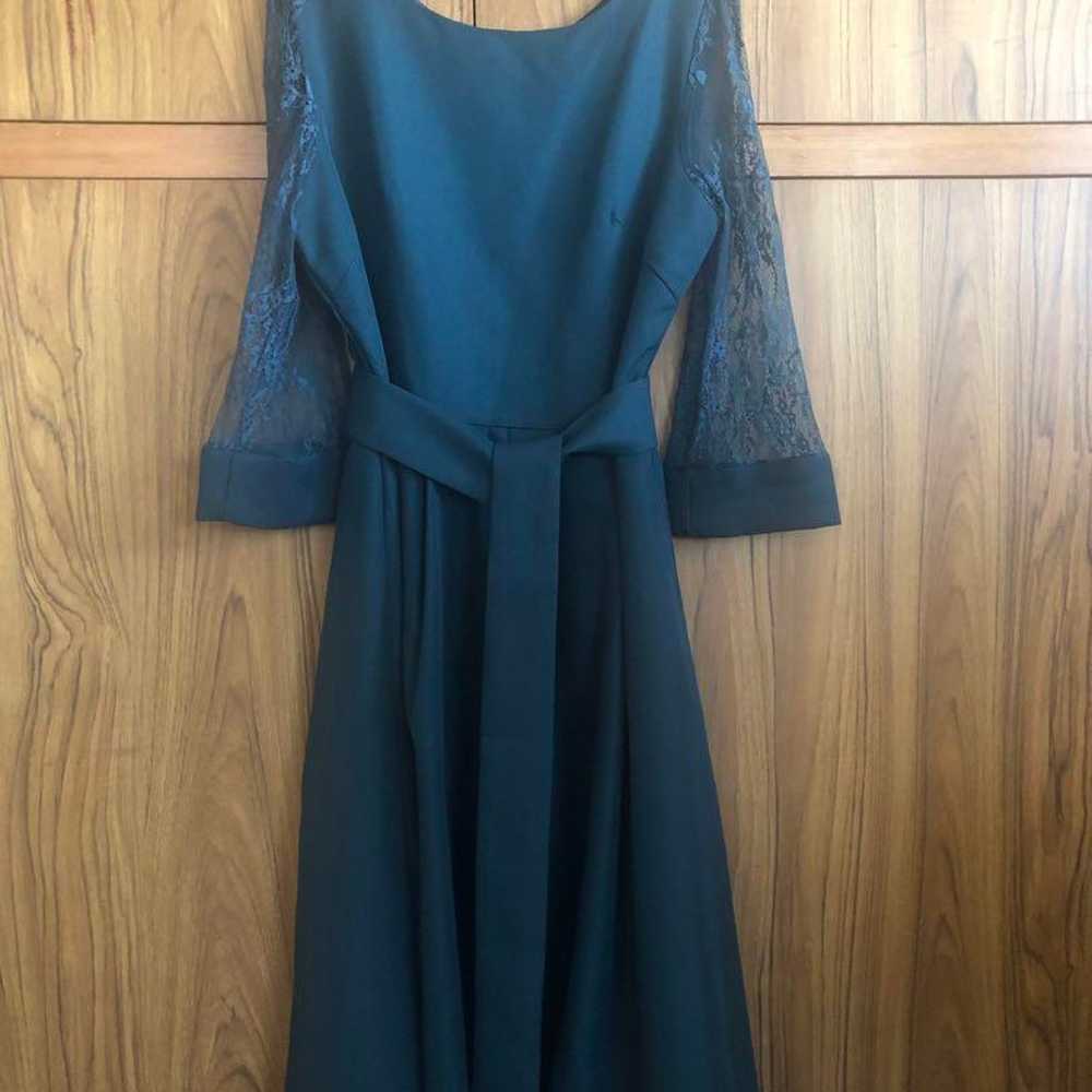 Dark green long sleeve dress L - image 2