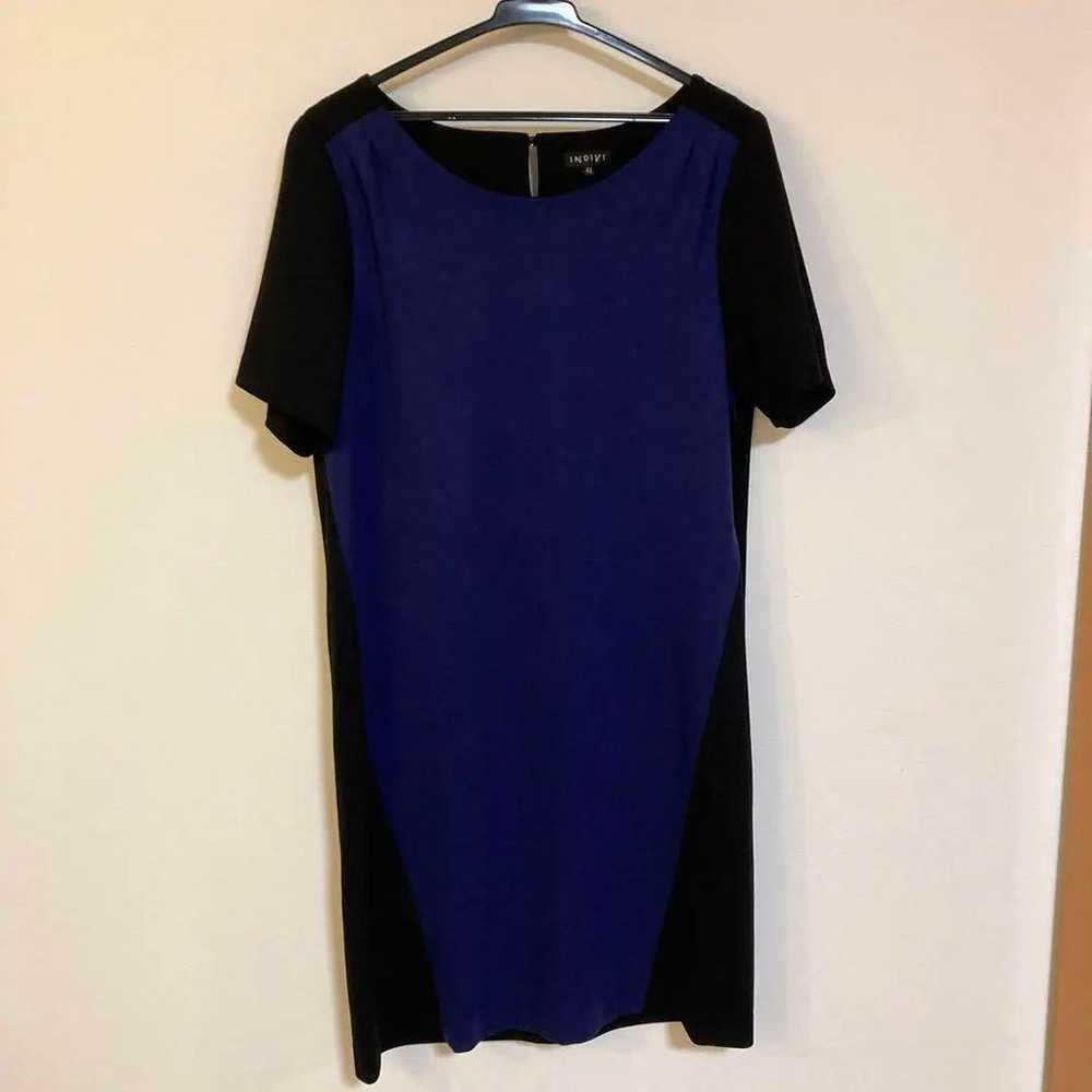 ☆INDIVI ☆Indivi Navy/Black Short Sleeve Dress - image 1