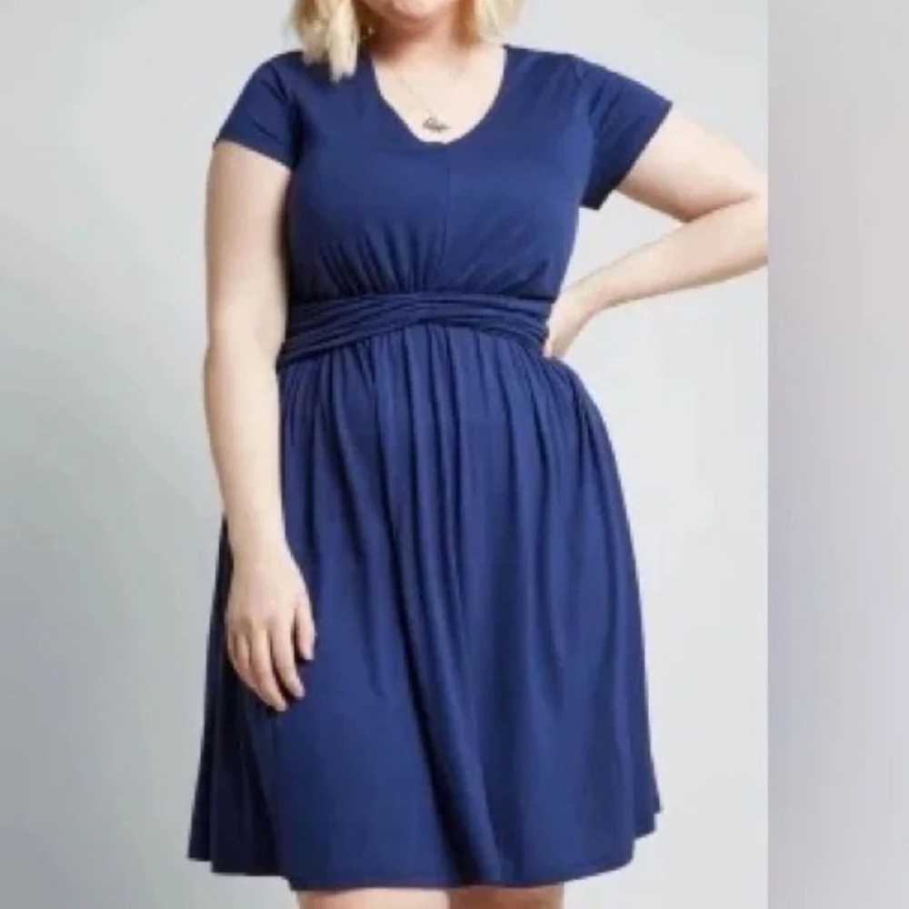 Modcloth Blue A Pleasure Indeed Dress - image 2