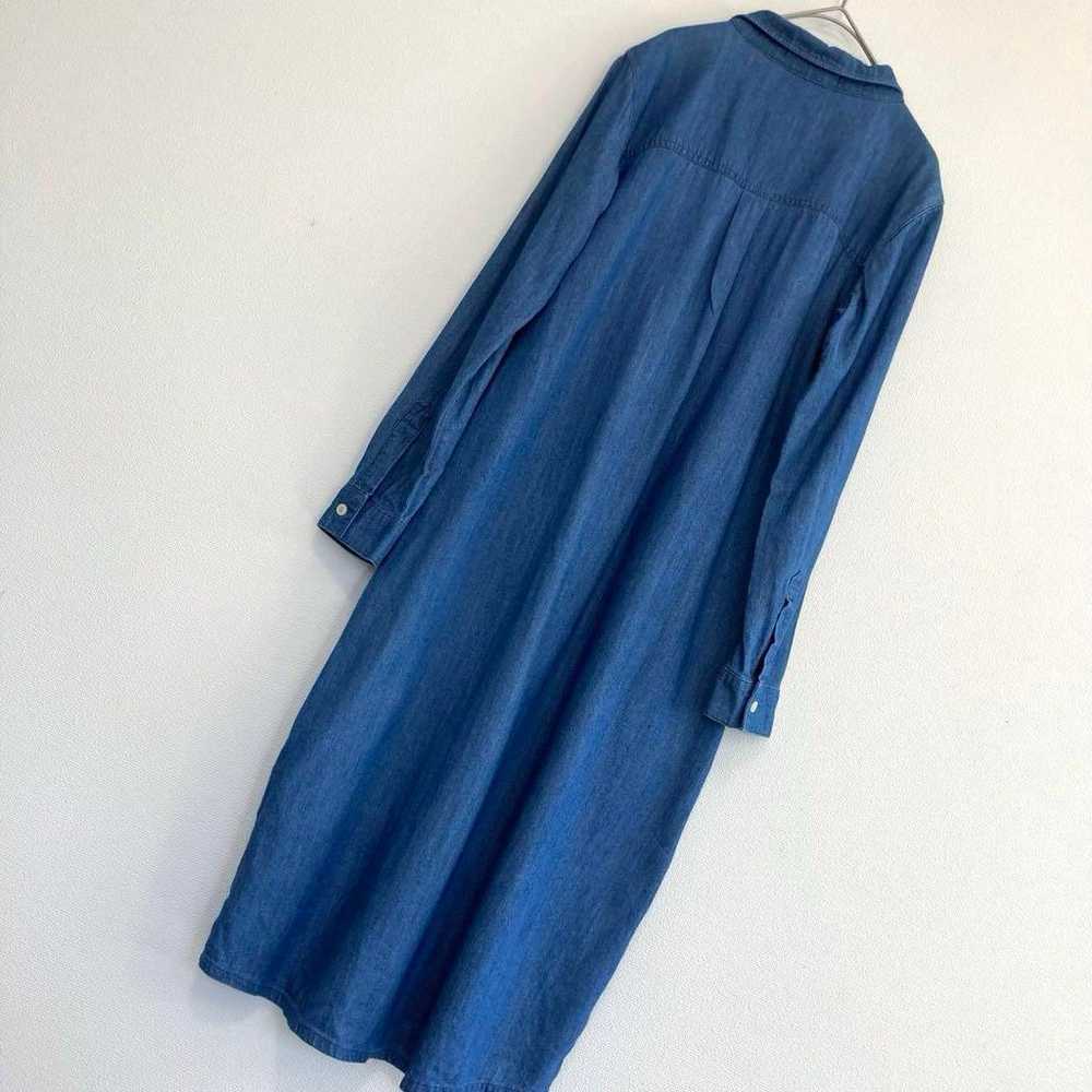 【AZUL】Long Sleeve Denim Shirt Long Dress S Blue S… - image 10