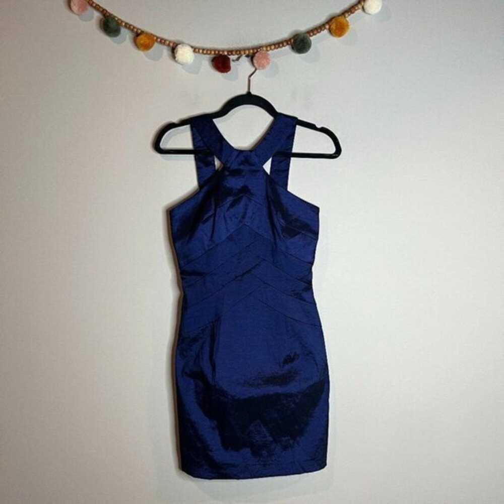 Cache Y2K navy blue high neck bodycon dress - image 1