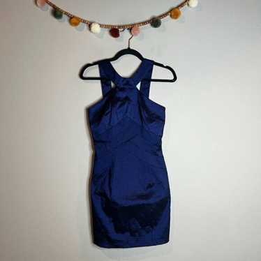 Cache Y2K navy blue high neck bodycon dress - image 1