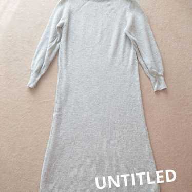 Light Gray Knit Long Dress Long Sleeve UNTITLED - image 1