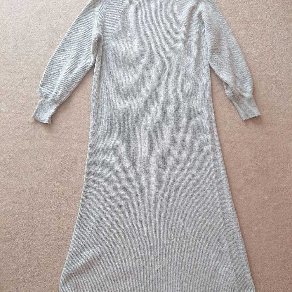 Light Gray Knit Long Dress Long Sleeve UNTITLED - image 2