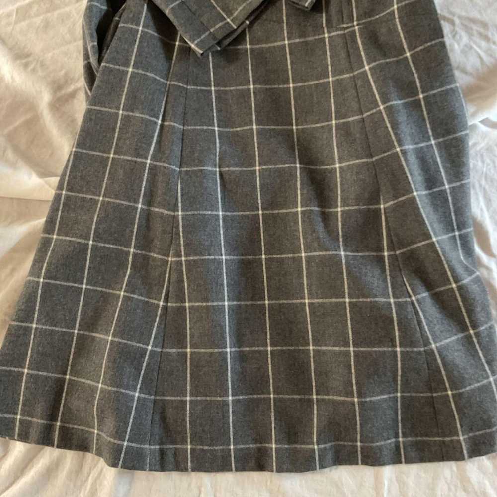 KUMIKYOKU Gray Checked Dress - image 4