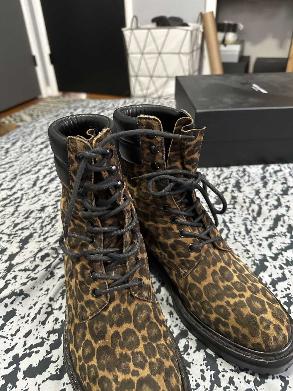 Saint Laurent Paris FW15 Leopard Trekker 25 boots - image 10