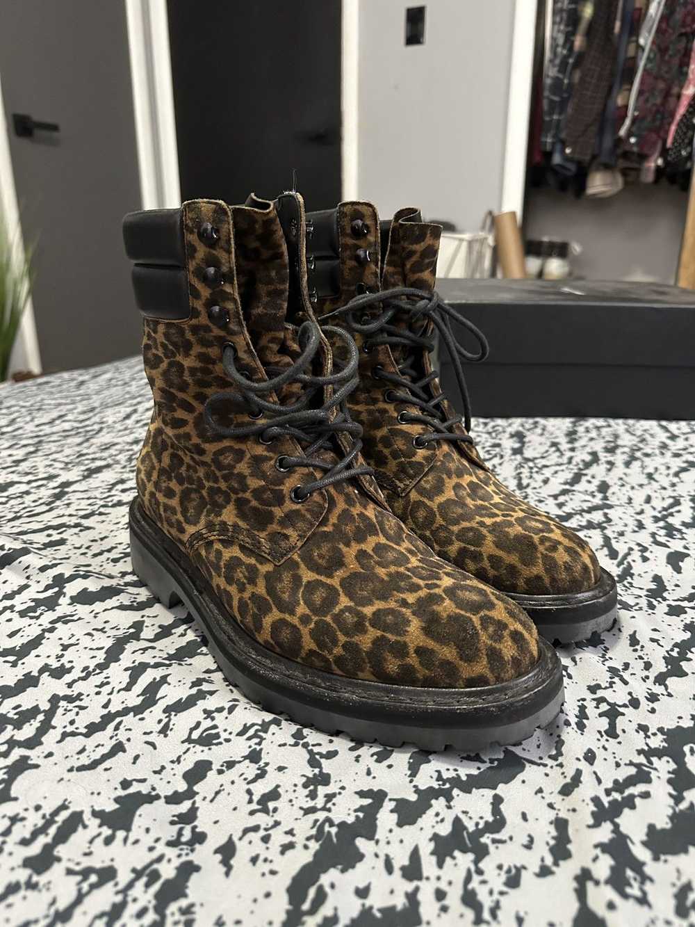 Saint Laurent Paris FW15 Leopard Trekker 25 boots - image 1