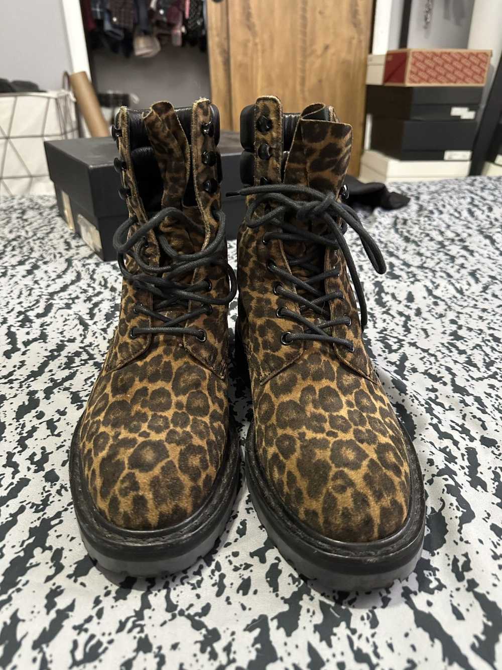 Saint Laurent Paris FW15 Leopard Trekker 25 boots - image 3