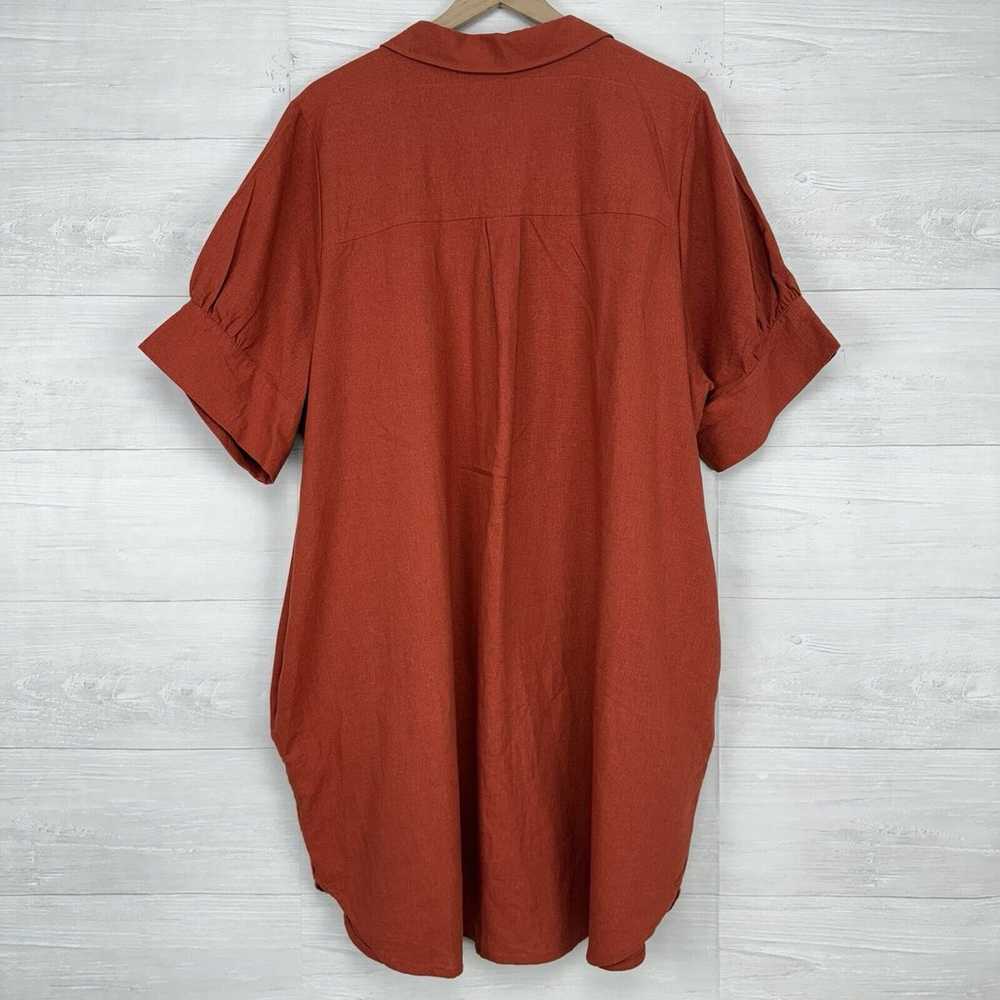 Old Navy Women XXL Linen Blend Shirt Dress Puff S… - image 6