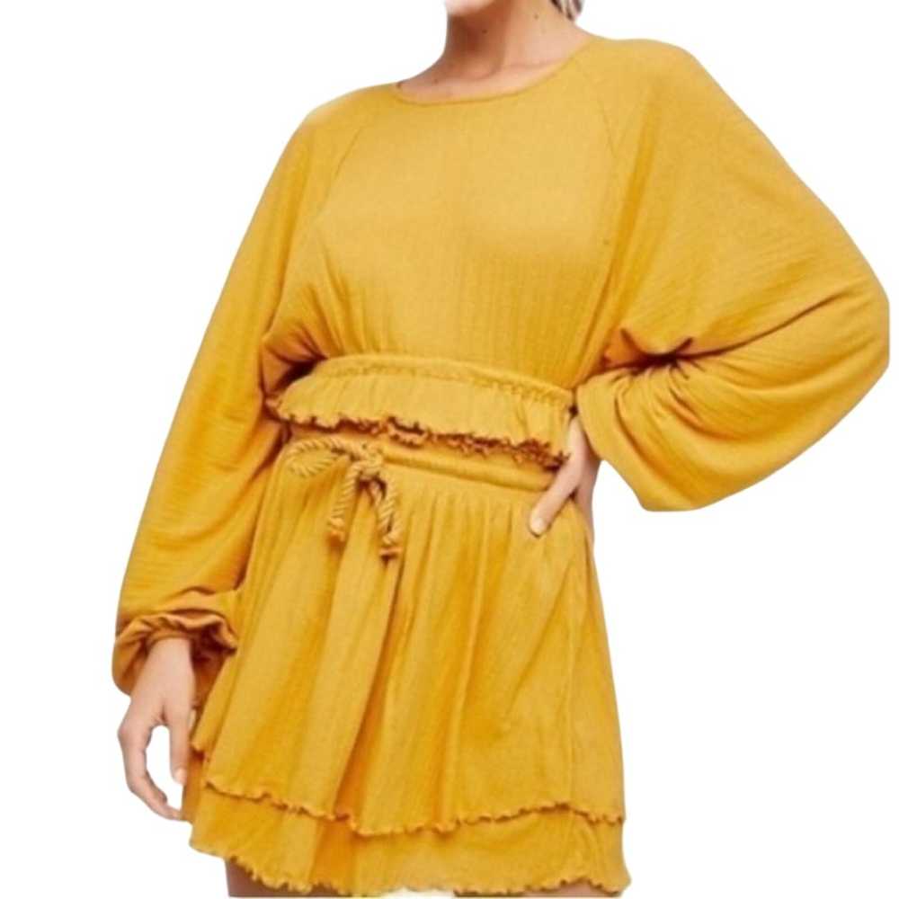 Free people beach mustard Skirt and top set - image 1