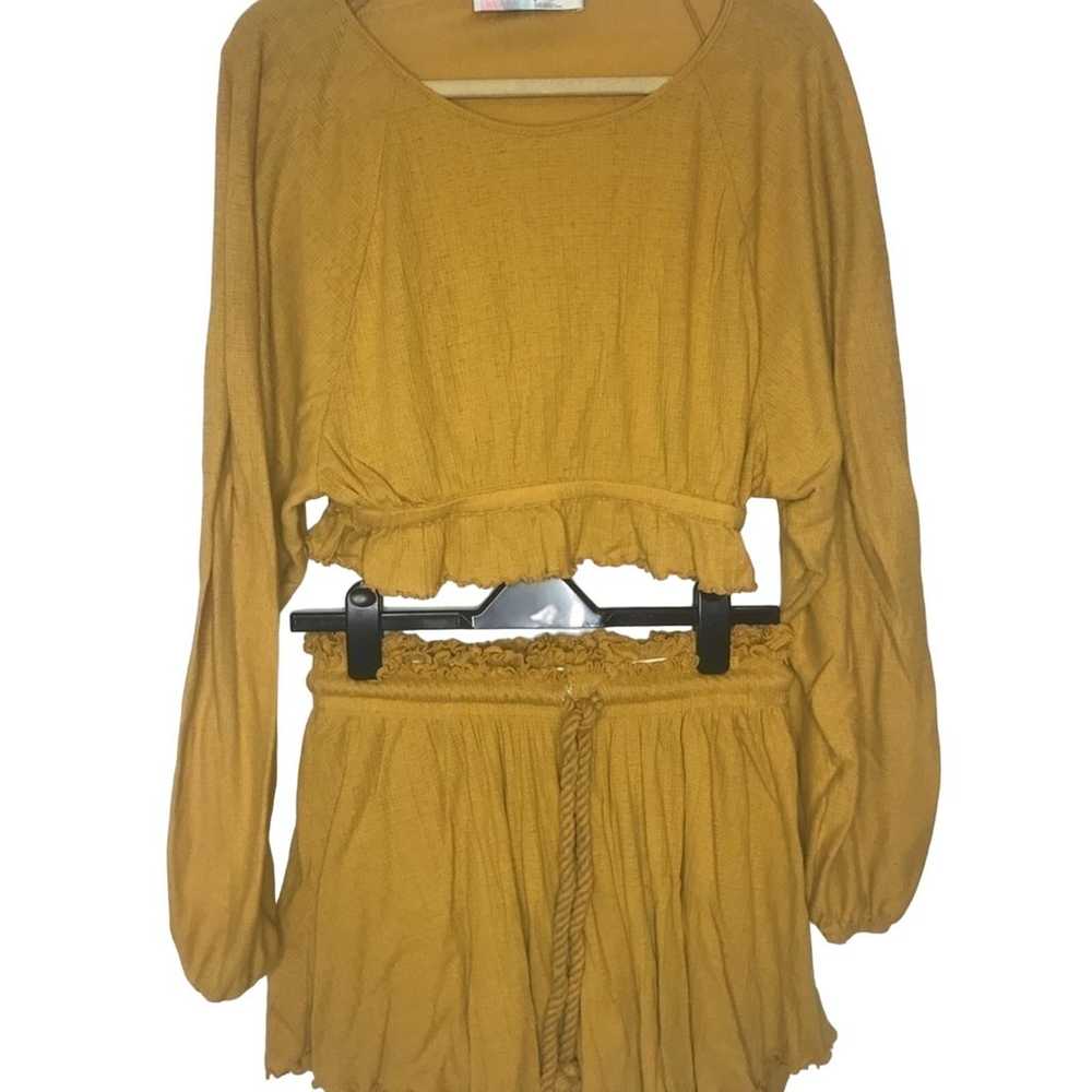 Free people beach mustard Skirt and top set - image 2