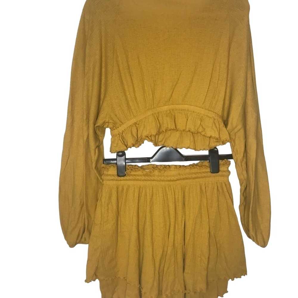 Free people beach mustard Skirt and top set - image 3