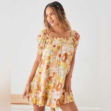 American eagle floral print babydoll mini dress