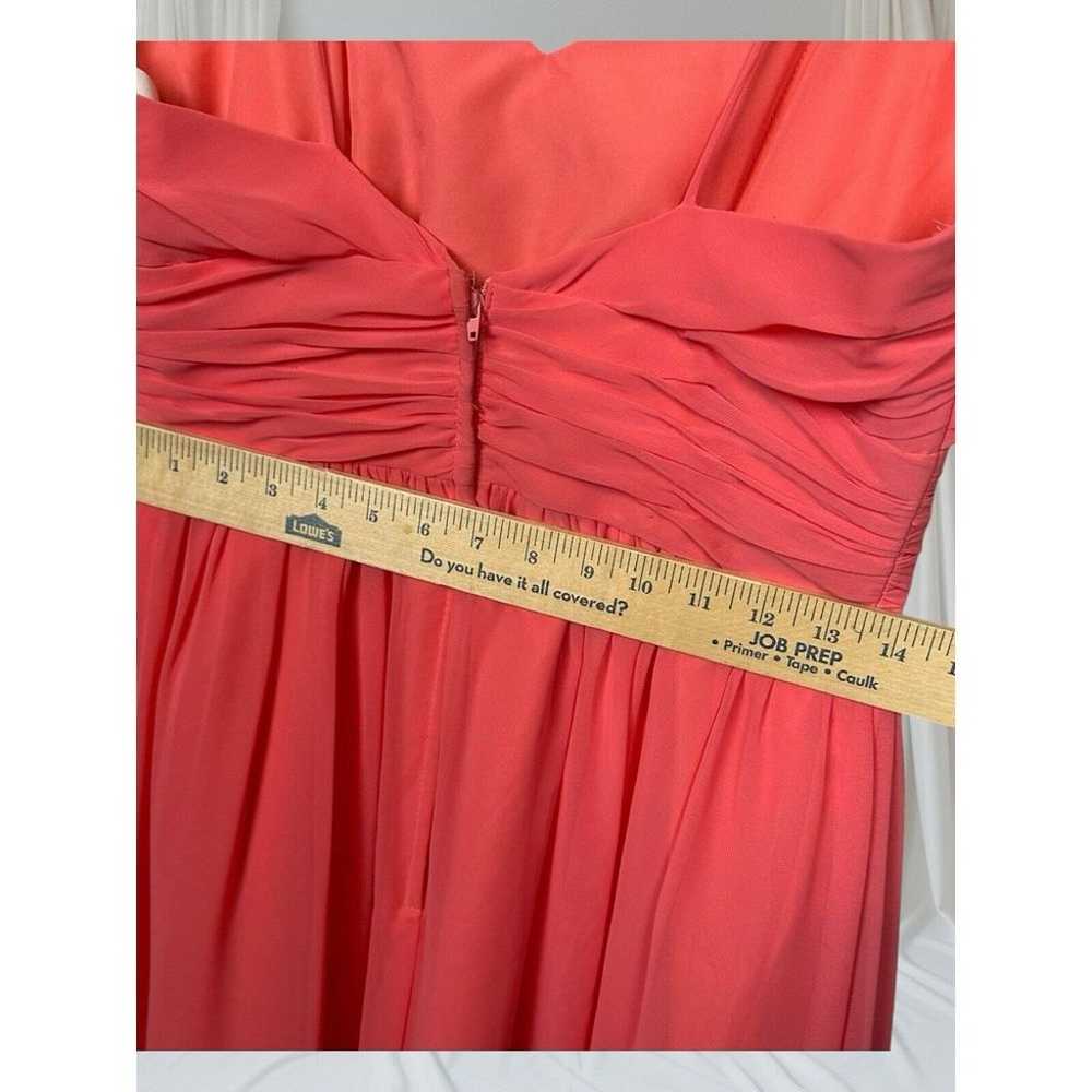 Alfred Angelo Maxi Dress Size 6 Coral Chiffon Ple… - image 10