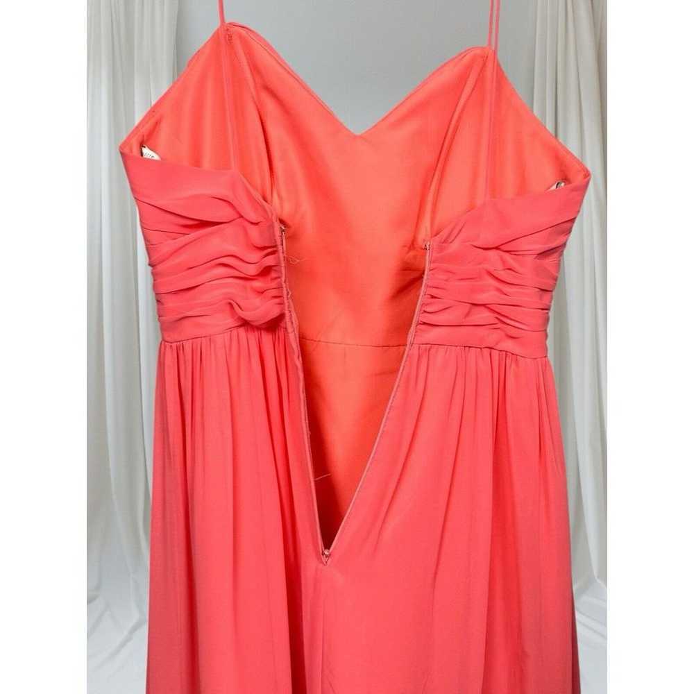 Alfred Angelo Maxi Dress Size 6 Coral Chiffon Ple… - image 12