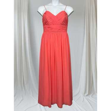 Alfred Angelo Maxi Dress Size 6 Coral Chiffon Ple… - image 1