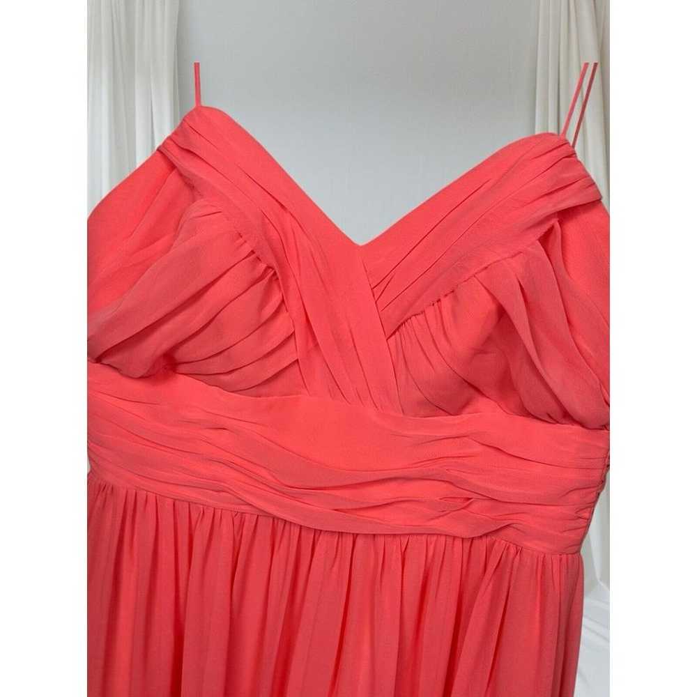 Alfred Angelo Maxi Dress Size 6 Coral Chiffon Ple… - image 2