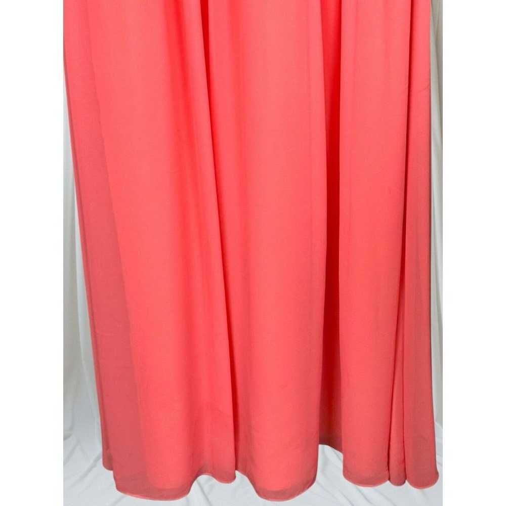 Alfred Angelo Maxi Dress Size 6 Coral Chiffon Ple… - image 3