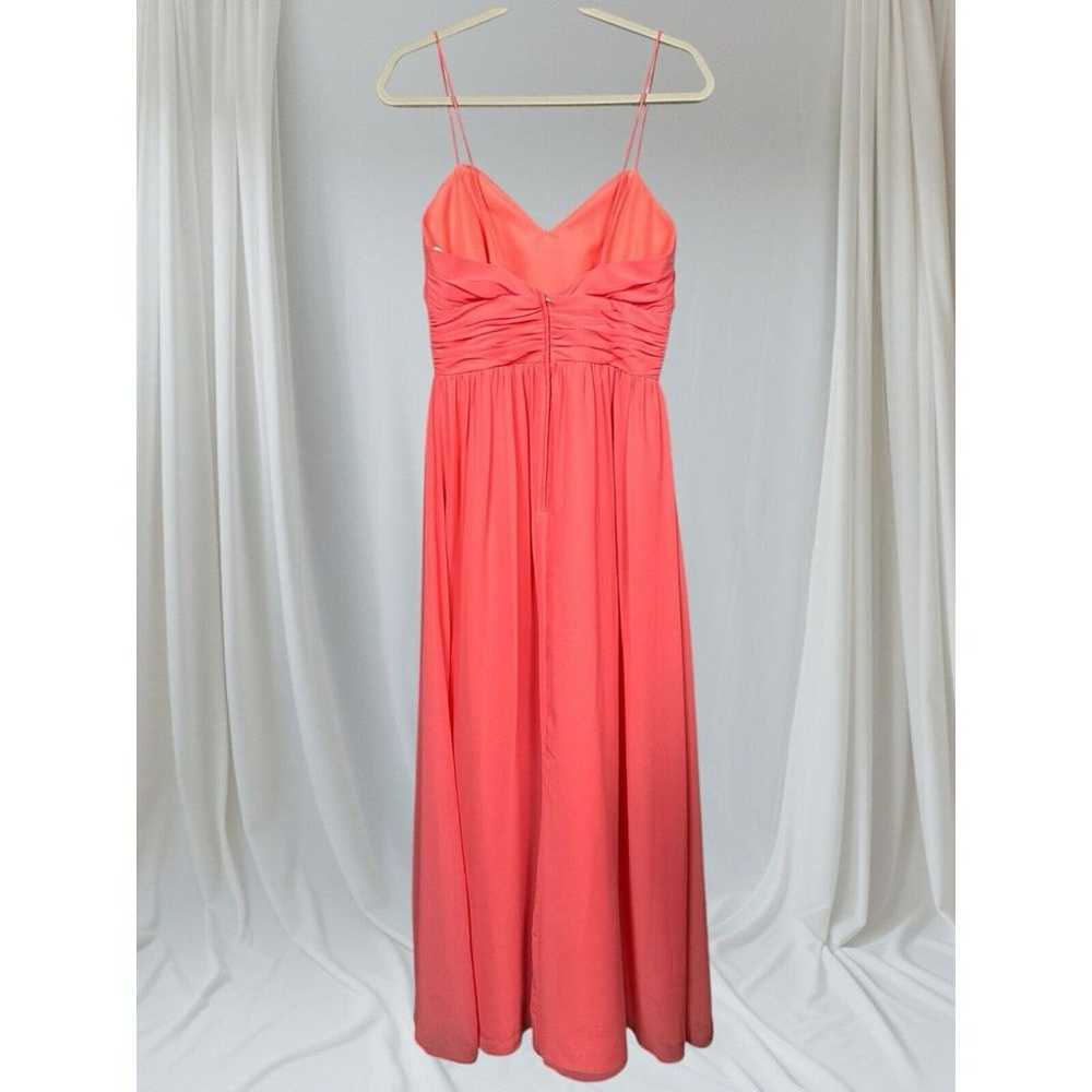 Alfred Angelo Maxi Dress Size 6 Coral Chiffon Ple… - image 4