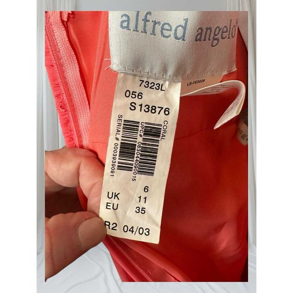 Alfred Angelo Maxi Dress Size 6 Coral Chiffon Ple… - image 6