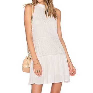 Lovers + Friends Cream High Neck Eyelet Dress Off-