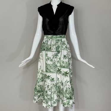 NWOT Rachel Zoe Linen Blend Midi Peplum Skirt, Gr… - image 1