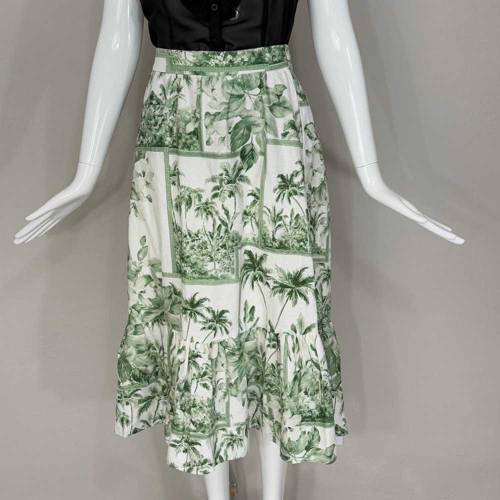 NWOT Rachel Zoe Linen Blend Midi Peplum Skirt, Gr… - image 2