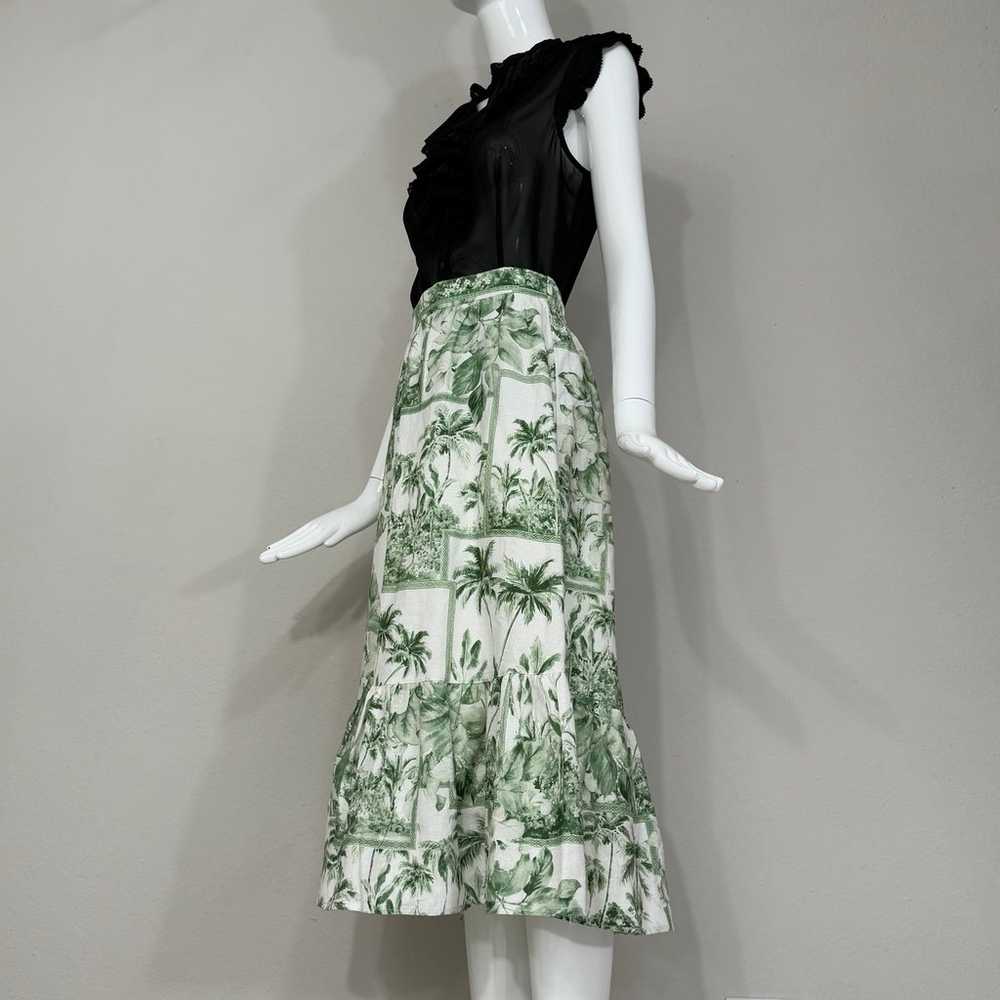 NWOT Rachel Zoe Linen Blend Midi Peplum Skirt, Gr… - image 3