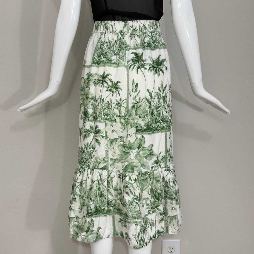 NWOT Rachel Zoe Linen Blend Midi Peplum Skirt, Gr… - image 5